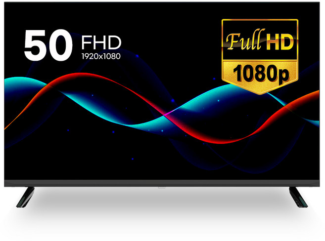 이브이 50인치 127cm 풀HD TV 제로베젤 에너지효율 1등급, 50인치 FHD TV, 스탠드형, 고객직접설치