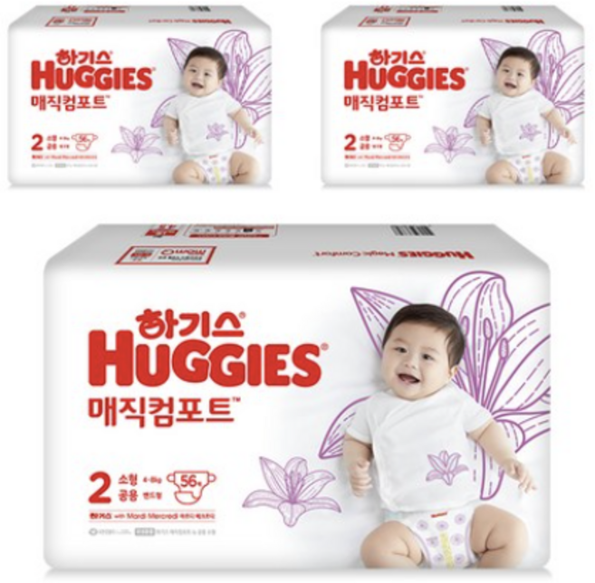 2021 신형 하기스 매직 컴포트 밴드형 기저귀, 2단계, 336매