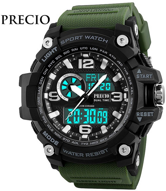 프레시오 아날로그 디지털시계 남성용스포츠전자손목시계N83-A