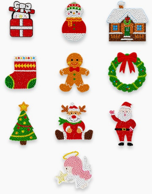 보석십자수 크리스마스 DIY 만들기-초등학생 유치원, 8.선물상자미스핑순, 1개