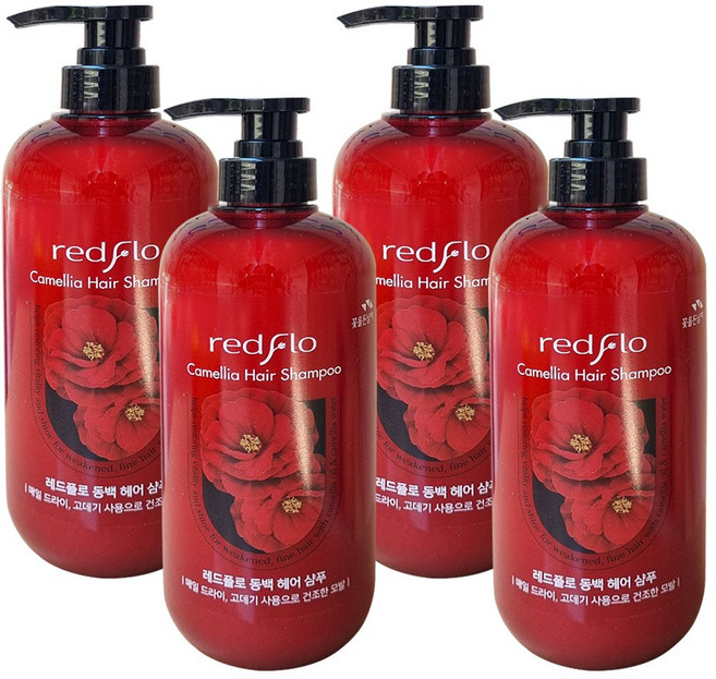 레드플로 꽃을든남자 동백 헤어 샴푸, 700ml, 4개