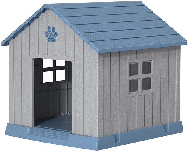 지오리빙 DH024A 강아지집 개집 중형견 대형견 초대형견 야외 마당 견사 애완견 하우스 사계절, 1개, DH024A/그레이+블루