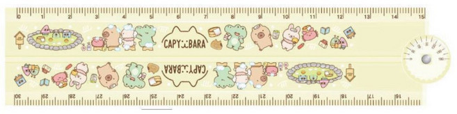 卡皮巴拉 30cm 折疊尺 附量角器 文具, 1個, 溫泉/CPFC-0203