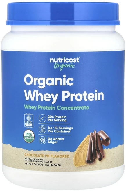 새해 건강을 선물하세요 Nutricost 유기농 유청 단백질 초콜릿 PB 454g(1lb) 특별관리진행, Nutricost유기농유청단백질초콜릿PB454g1lb, 454g, 1개 - 쿠팡