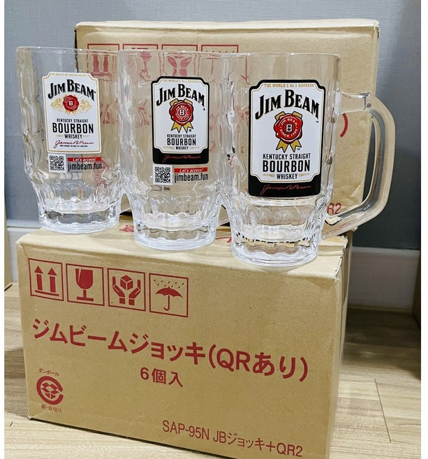 짐빔 오리지널 일본 하이볼잔 QR로고, 2개