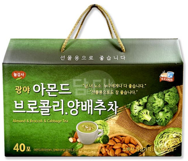 광야식품 아몬드 브로콜리 양배추차 40스틱, 1개, 40개입, 25g