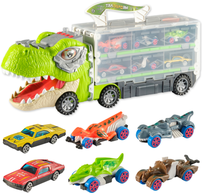 레디앤조이 펼쳐지는 2세대 공룡 트럭 미니자동차 장난감, 1세트, 혼합색상
