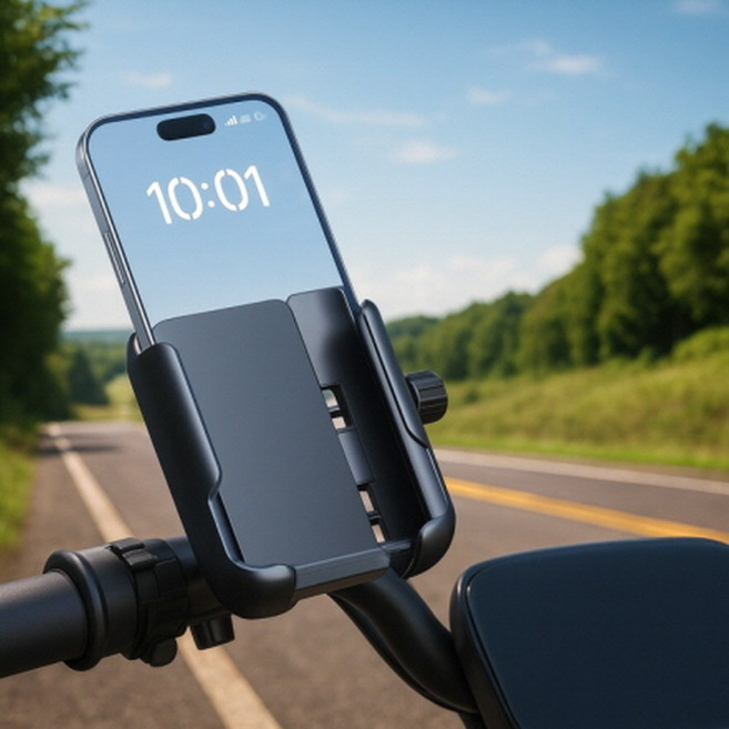 초안정 듀얼락 자전거 오토바이 스마트폰 거치대, 블랙