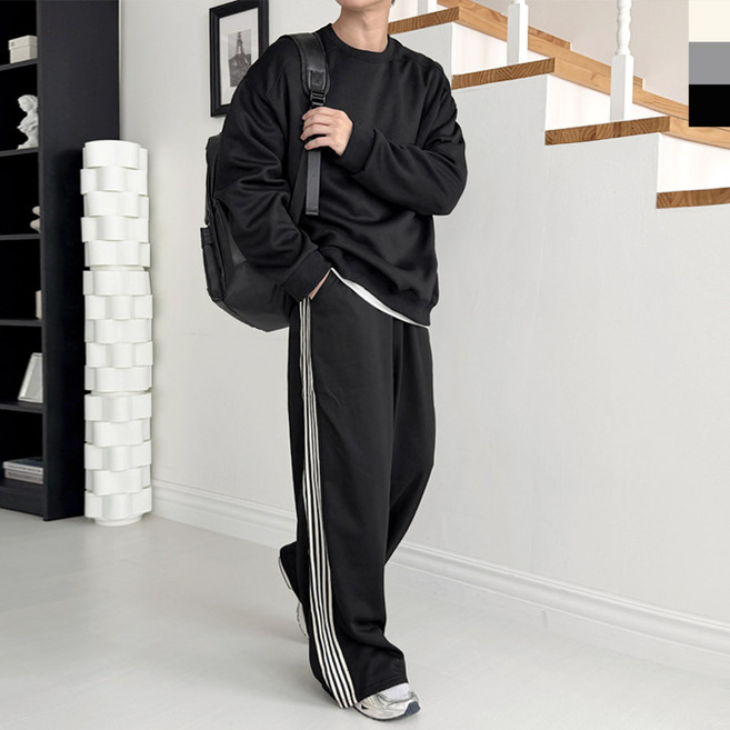 GAA SF1042M 남자 스웨트 테잎 라인 와이드 팬츠