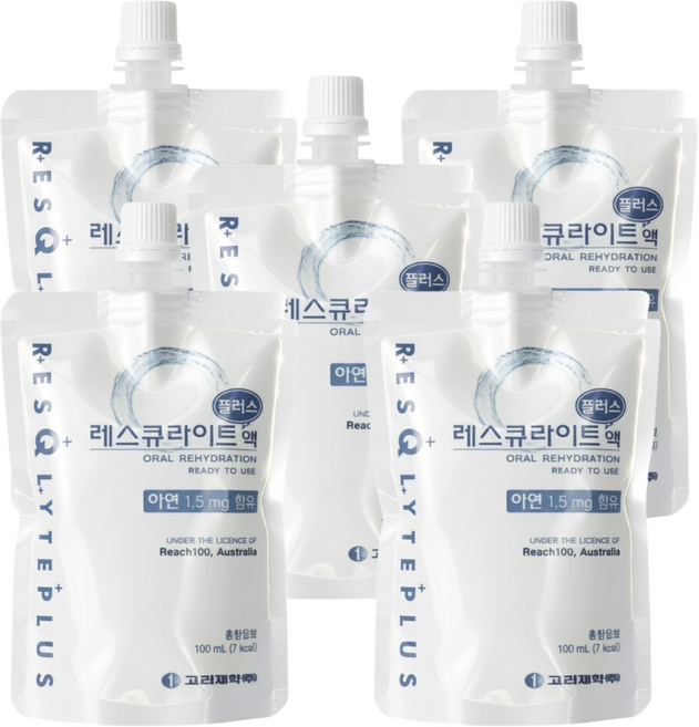 [건강기원] 레스큐라이트 플러스액 5포 수분 보충 전해질 미네랄 충전, 5개, 100ml