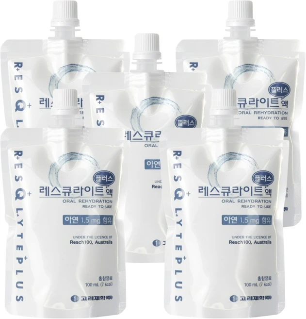 [건강기원] 레스큐라이트 플러스액 5포 수분 보충 전해질 미네랄 충전, 100ml - 쿠팡