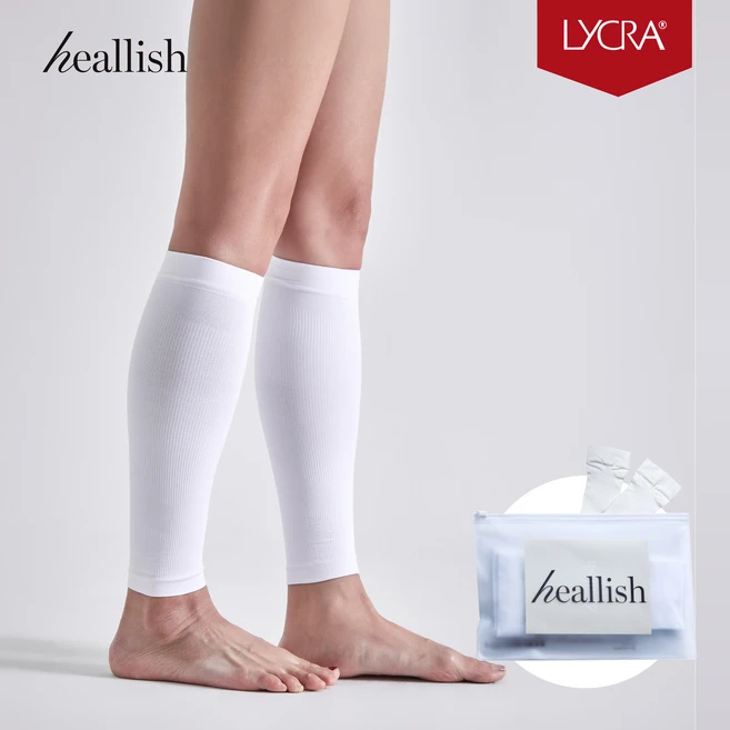 힐리시 의료용 압박스타킹 - 무발 l White Black, 종아리/무릎형, 1개 - 쿠팡