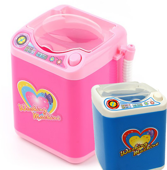 미니 장난감 세탁기 소맥 제조기 메이크업 브러쉬 세척기 블루 핑크, 1개