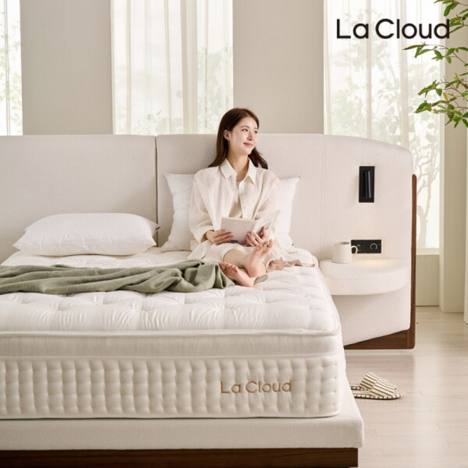 [라클라우드 (가구)] 라클라우드 하이엔드 리누엘 호텔침대 패널 일체형+골드라벨 천연라텍스 양모울패딩 말총 매트리스 세트 LK, 색상/사이즈:오트밀 베이지 LK