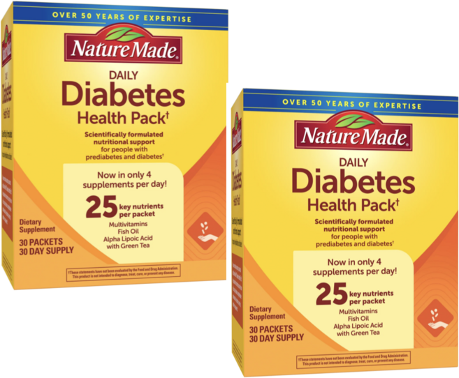 미국 코스트코 네이처 메이드 다이어베틱 당뇨 건강팩 60 패켓, 60회분, 2개