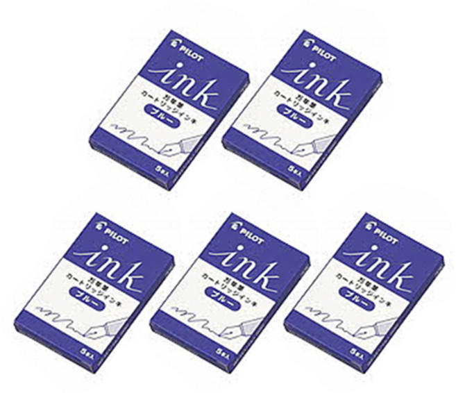 파이롯트 잉크 카트리지(IRF-5S) 블루 5본입 세트, 잉크카트리지 블루(5본입) 5개 세트