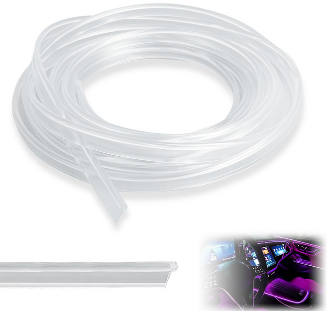 5M 광섬유 광 파이프 사이드 글로우 광섬유 케이블 방수 LED 조명 자동차 분위기 네온 스트립 조명 자동차 및 가정용 광섬유 조명 자동차 측면 조명 직경 3.2mm, 1개