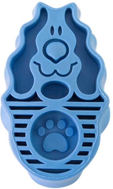 샤워 브러쉬 실리콘 마사지 브러쉬 소형 강아지용 휴대용 소형 고양이용, 1개, 푸른 색