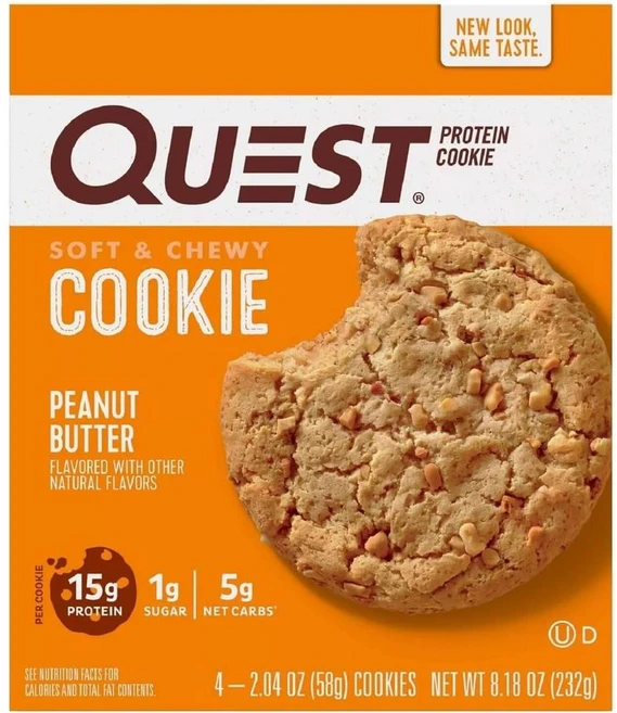 퀘스트 프로틴 쿠키 소프트 앤 츄이 피넛버터맛 4개입 232g - 쿠팡
