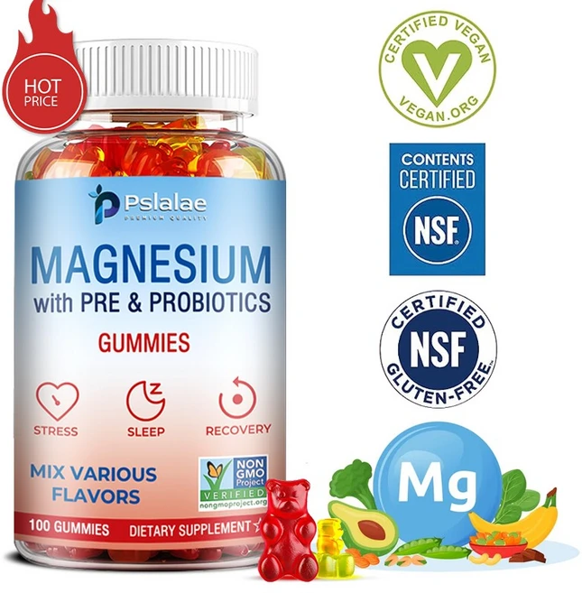 마그네슘 구미 - 숙면 지원 스트레스 해소 - 프리바이오틱스 및 프로바이오틱스 함유, 1개, 60정 - 쿠팡