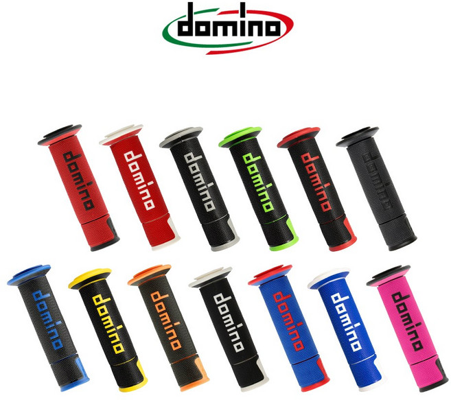 오토바이 핸들 온로드 레이스 그립 도미노그립 22mm 범용 바 A450, 1개, 레드/블랙