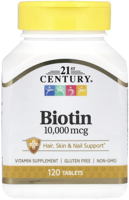 금방품절되요 21st Century 비오틴 10000mcg 120정 얼른서두르세요, 1개 - 쿠팡