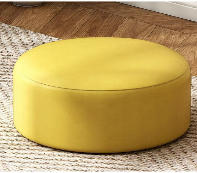 해피유통 뉴 심플 무지 원형 낮으 스툴jhJZ, 노란색10cm