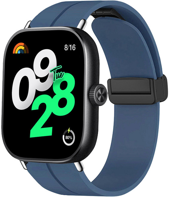 더조은셀러 샤오미 레드미 호환 디버클 마그네틱 실리콘 스트랩, 네이비, 1개