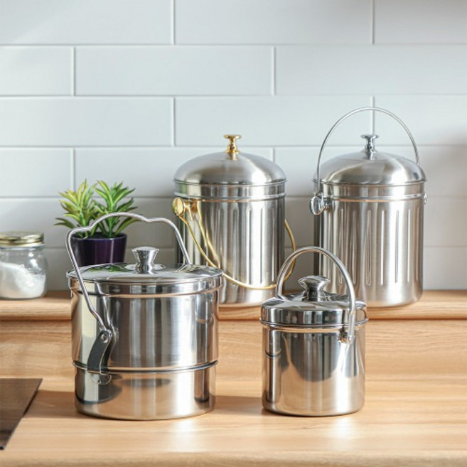 스텐음식물통 음쓰통 음식물쓰레기통 2L 3L, 퀸센스 웰라 음식물쓰레기통 2L