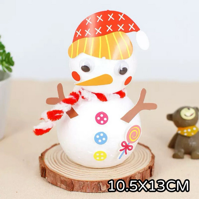 萱寶媽咪baby童裝館 現貨聖誕節DIY小雪人兒童美勞美術手作包DIY材料包雪人娃娃擺飾幼兒園手作材料包DIY聖誕小雪人動手做小雪人聖誕節手作, 糖果雪人, 1個