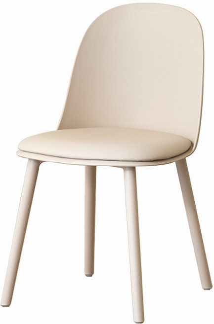 카페 인테리어 디자인 사출 플라스틱 식탁 의자, 1개, 베이지