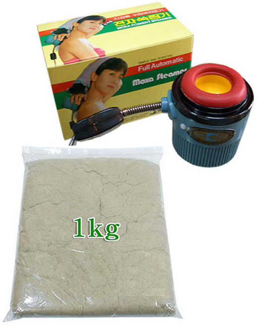 청십자 전자쑥찜기(일반형) (간편한 쑥찜/전기식/쑥습열식뜸기) + 다용도 정제약쑥 1kg (조애약쑥/쑥뜸/쑥찜), 1개