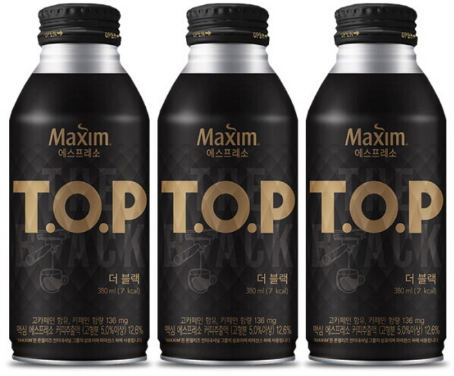 TOP 맥심 티오피 더블랙 캔커피, 24세트, 380ml