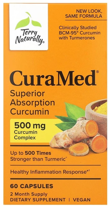 테리네추럴리 CuraMed 커큐민 500mg 캡슐 60정, 1개 - 쿠팡