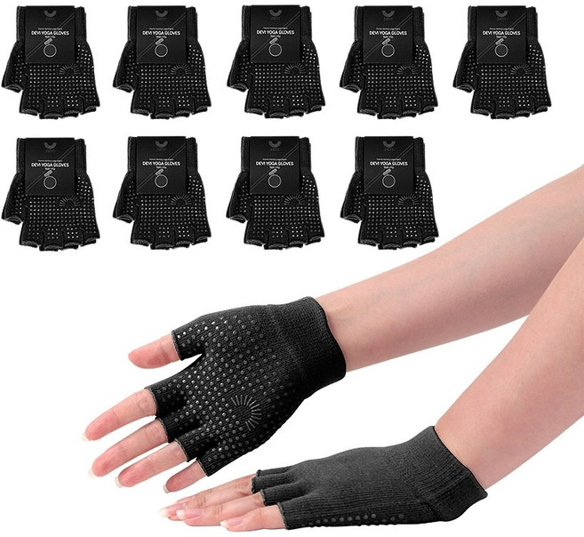 데비 논슬립 요가 장갑, 블랙, 10개