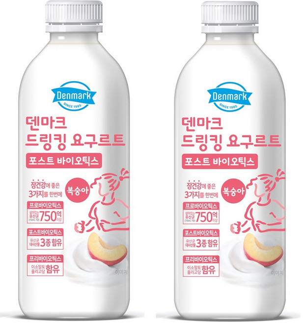 덴마크 드링킹요구르트 복숭아 750ml대용량/냉장무배, 4개, 750ml