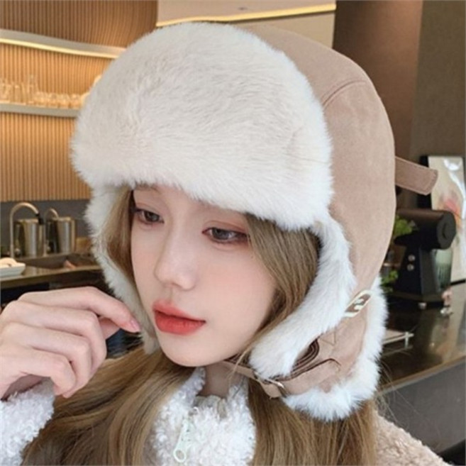 겨울 방한 모자 보온 귀마개 데일리 여성 방한 모자 캠핑 아웃도어 부드러운 따뜻한 패션 인조 등산 수면