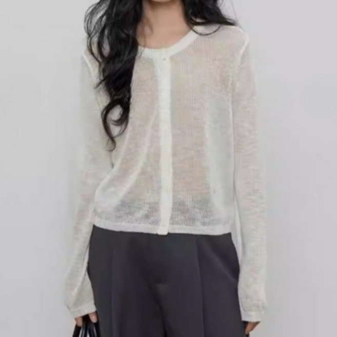 컴위즈 프리미엄 라이오셀 고급원사 시스루 가디건 여름 에어컨가디건 살안타템 여리핏 크롭