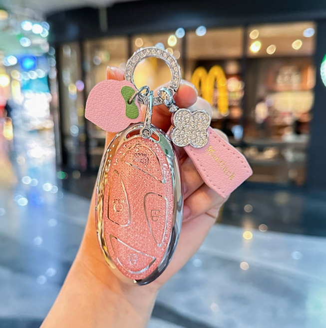 모멘트 현대 호환 조약돌 차키케이스 5번튼 7버튼 공용 신형 그랜저GN7 뉴산타페MX5 쏘나타 더뉴투싼 코나 아이오닉 TPU, 핑크피치