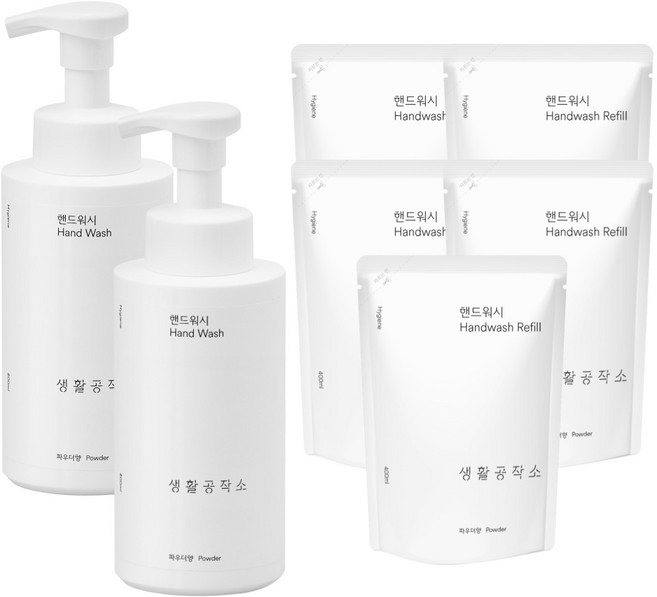 생활공작소 핸드워시 500ml x 2입 + 리필 400ml x 5입, 1개