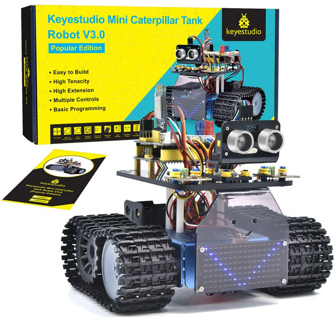 DS FG ARDUINO 업그레이드 로봇 원격 제어 STEM IR DIY EDU 키트 탱크 미니 완벽한 자동차 자동화, Tank V3.0