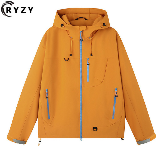 RYZY 男款戶外衝鋒衣 防風防水透氣夾克 登山釣魚休閒外套