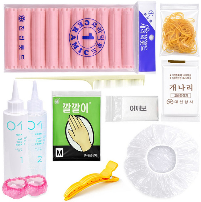 오라이브 앞머리펌 셀프 파마 세트 롯드 1호, 1세트, 혼합