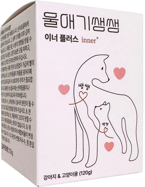 울애기쌩쌩 이너플러스 반려동물 종합영양제 기관지 심장 신장 간 케어, 60정, 1개 - 쿠팡