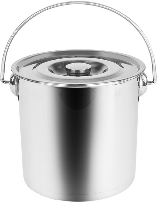 아이위크 음식물 쓰레기통 5L 가정용 업소용 스텐 밀폐 수거통, 실버