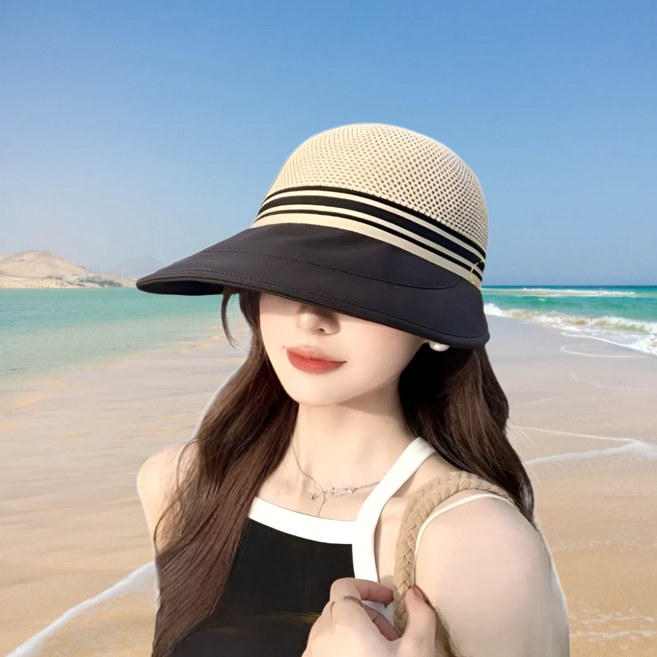 베라룩 여성 여름 자외선차단 썬캡 메쉬 소두핏 마스크걸이 모자
