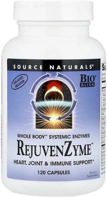 소스내추럴스 리주벤자임 120캡슐 RejuvenZyme, 1개, 120정 - 쿠팡