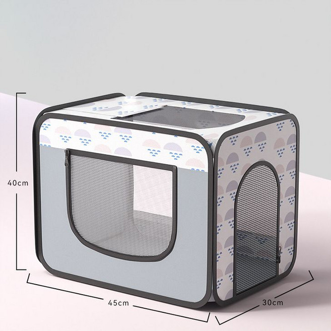 펫드라이룸교감형 고양이 강아지 털 말리는 말리기 목욕 건조기 드라이기 박스, 그레이 미디엄(8파운드에 적합), 1개