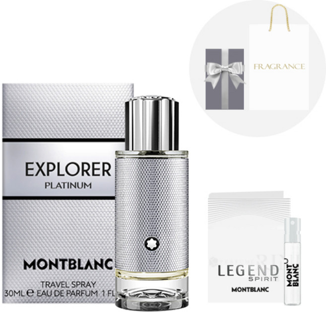 [몽블랑 정품] 몽블랑 익스플로러 플래티넘 오드퍼퓸 + 선물포장 + 쇼핑백 + 샘플증정, 1개, 30ml