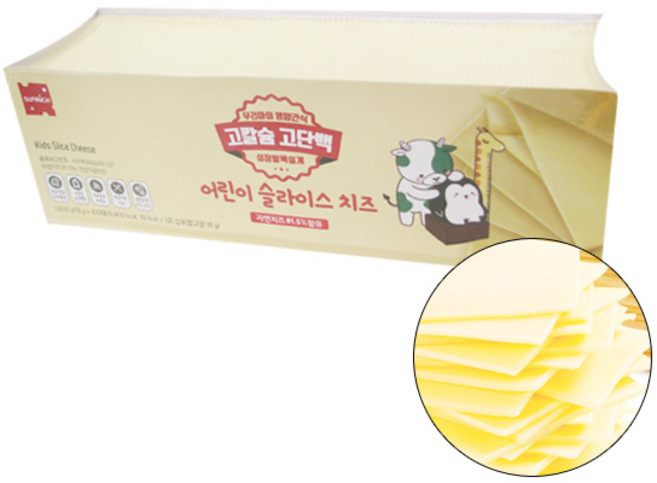 코리원/썬리취 어린이 슬라이스치즈 100매/아기치즈, 1.8kg, 1개
